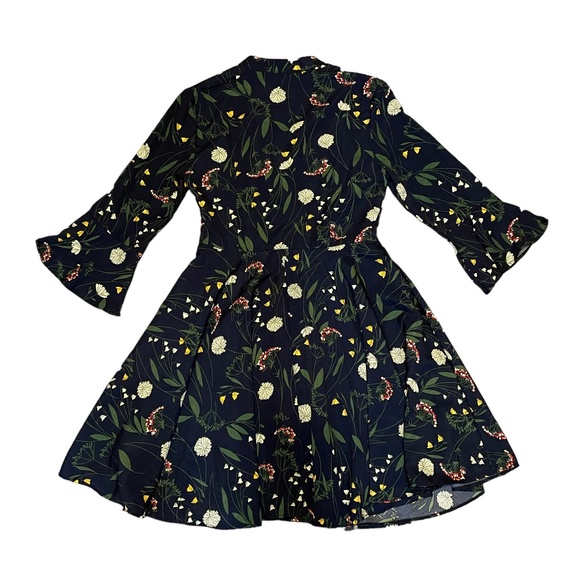 Effy‎ & Joe Floral Fit & Flare 3/4 Sleeve Mini Dress Size S - Picture 2 of 6